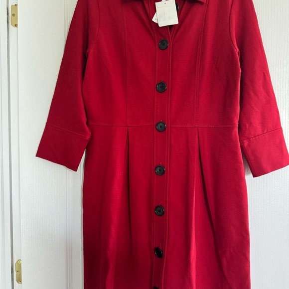 Talbots NWT elegant button down Sheath Dress. Ptp 20” lenght 41” - Picture 2 of 6